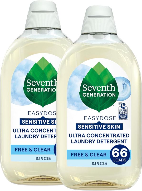 Photo 1 of PACK OF 6 Seventh Generation Laundry Detergent, Ultra Concentrated EasyDose, Free & Clear, 23.1 Fl Oz
