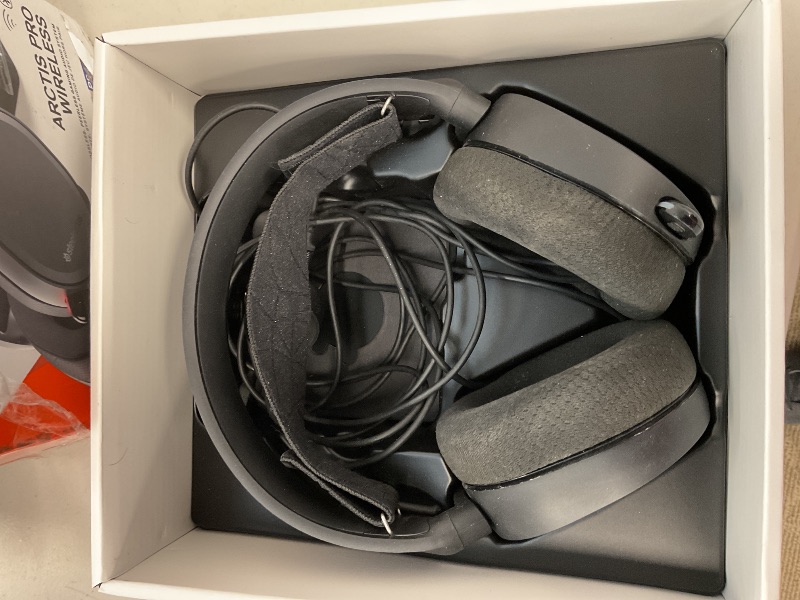 Photo 1 of SEE NOTES PICTURES SteelSeries Arctis Pro Wireless Gaming Headset - High Fidelity 2.4 GHz Wireless - Mixable Bluetooth - Non-Stop Dual Battery - OLED Base Station - AI Noise Canceling Mic - PC, PS5, PS4, Mobile - Black