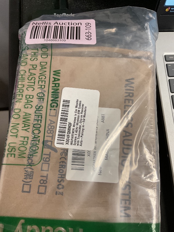 Photo 1 of INGPARTNER Wireless in Ear Monitor System 2.4GHz Wireless IEM System with Transmitter, Clip on Receiver Auto-Pairing in-Ear Monitoring for Studio, Guitar, DJ, Live Performance (A88T)