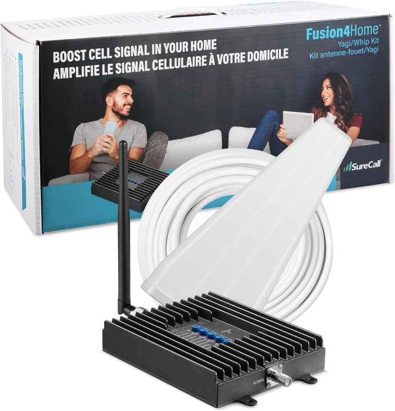 Photo 1 of SureCall Fusion4Home Cell Phone Signal Booster up to 3000 sq ft, Boosts 5G/4G LTE, Yagi Outdoor Antenna, Home & Office Multi-User All Carrier, Verizon AT&T Sprint T-Mobile, FCC Approved, USA Company
