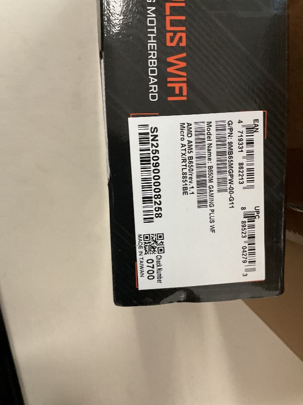 Photo 1 of GIGABYTE B650M Gaming Plus WiFi AM5 LGA 1718 AMD B650 M-ATX, DDR5, PCIe 4.0 M.2, PCIe 4.0, USB 3.2 Gen 1 Type-C, Wi-Fi 6E, 2.5GbE LAN