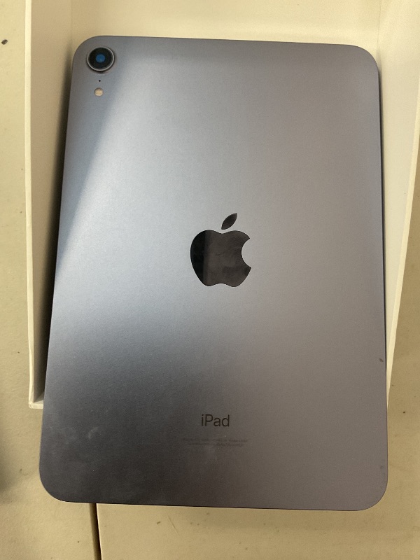 Photo 1 of Apple iPad Mini (6th Generation): A15 Bionic, 8.3-inch Liquid Retina Display, 64GB, Wi-Fi 6, 12MP front/12MP Back Camera, Touch ID, All-Day Battery Life – Purple
