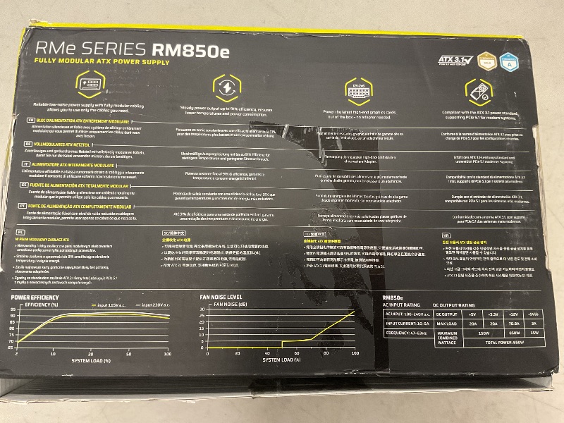 Photo 1 of CORSAIR RM1000x Fully Modular Low-Noise ATX Power Supply – ATX 3.1 Compliant – PCIe 5.1 Support – Cybenetics Gold Efficiency – Native 12V-2x6 Connector – Black