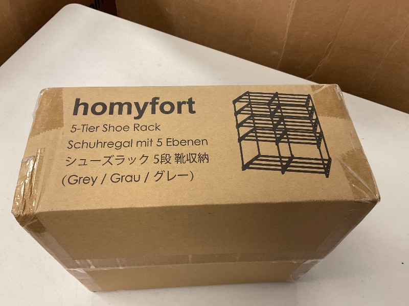 Photo 1 of homyfort Shoe Rack Storage, 5-Tier Shoe Organizer Shelf for Closet Entryway, 10 Pairs Sturdy Shoe Stand (Grey)