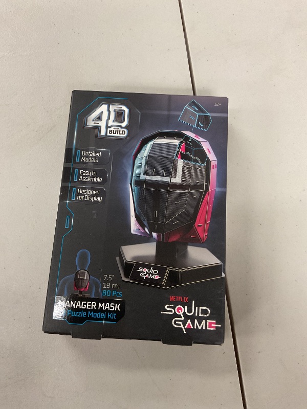 Photo 1 of 4D Build, Squid Game Manager Mask 3D Model Kit, Squid Game Collectibles & Desk Décor, Adult Building Toys, 3D Puzzles for Adults & Teens, 80 Pieces, for Ages 12 & Up