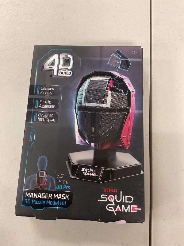 Photo 1 of 4D Build, Squid Game Manager Mask 3D Model Kit, Squid Game Collectibles & Desk Décor, Adult Building Toys, 3D Puzzles for Adults & Teens, 80 Pieces, for Ages 12 & Up