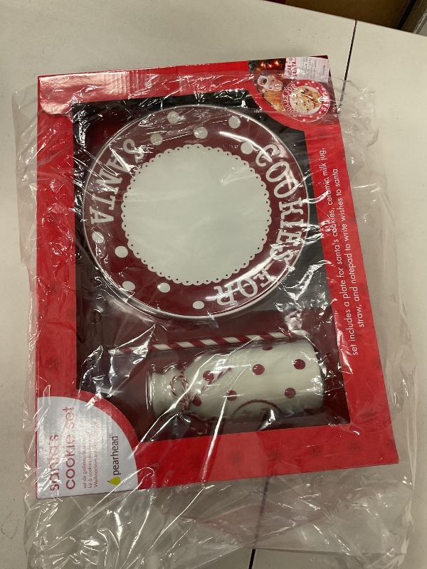 Photo 1 of Pearhead Christmas Cookies for Santa Plate, Milk Jug and Dear Santa Notepad Set, Holiday Home Decorations, Christmas Eve Family Traditions, Christmas Gift Ideas For Kids, 3 Piece Set