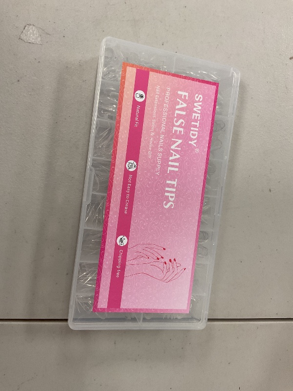 Photo 1 of Medium Coffin Thick Nail Tips, 540PCS Gel Tips Pre-shaped Full Cover Clear Acrylic Gel Nails for Press On Nails Extension DIY Salon 15 Sizes with Box