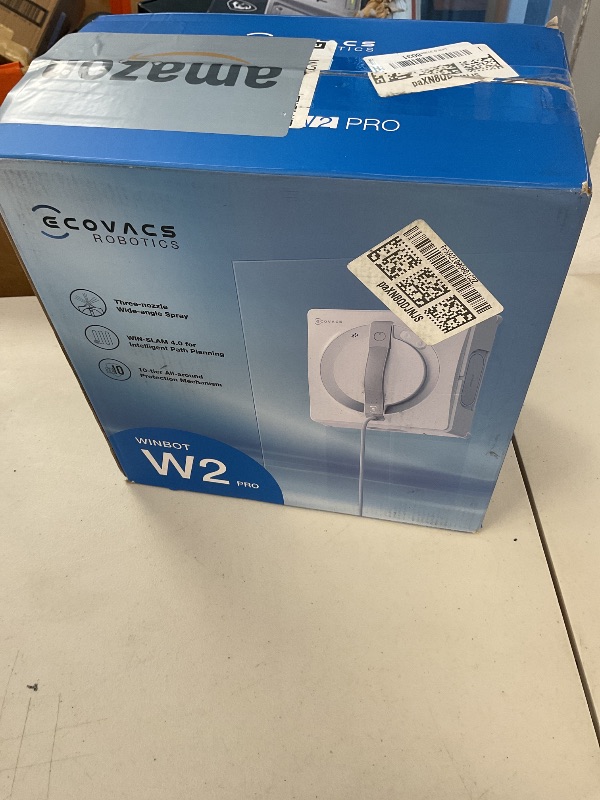 Photo 1 of ECOVACS WINBOT W2 PRO Window Cleaning Robot, 3 Nozzles Water Sprayer, 10-Level Protection System, Win-SLAM 4.0 Path Planning, Steady-Climbing System, Edge Detection, App Control