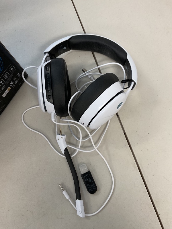 Photo 1 of Gtheos 2.4GHz Wireless Gaming Headset for PS5, PS4 Fortnite & Call of Duty/FPS Gamers, PC, Nintendo Switch, Bluetooth 5.3 Gaming Headphones with Noise Canceling Mic, Stereo Sound, 40+Hr Battery -White