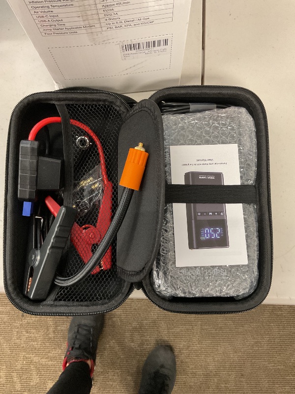 Photo 1 of SEE NOTES,,,,,,,,CZKBG 10-in-1 Portable Car Battery Jump Starter with Air Compressor 3500A 21800mAh 150PSI Jump Starter 12V Jump Box (All Gas 12L Diesel), Car Battery Jumper Starter Portable Jumper Cables, Lights