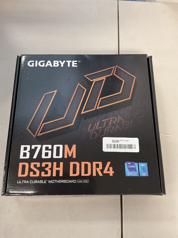 Photo 1 of GIGABYTE B760M DS3H DDR4 (LGA 1700/ Intel/ B760/ M-ATX/ DDR4/ Dual M.2/ PCIe 4.0/ USB 3.2 Gen 2 Type-C/ 2.5GbE LAN/Q-Flash Plus/PCIe EZ-Latch/Gaming Motherboard)