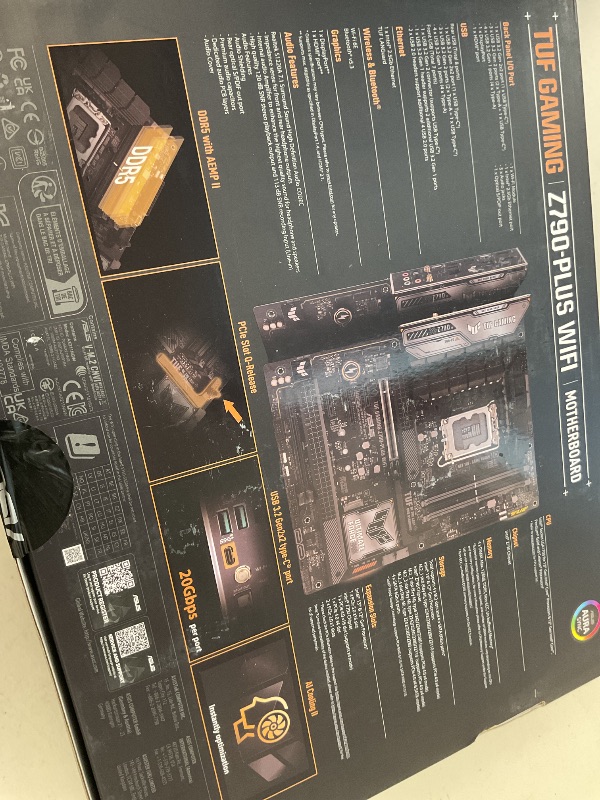 Photo 1 of See notes and pictures …..ASUS TUF Gaming Z790-Plus WiFi LGA 1700(Intel 14th,12th &13th Gen) ATX Gaming Motherboard(PCIe 5.0,DDR5,4xM.2 Slots,16+1 DrMOS,WiFi 6,2.5Gb LAN,Front USB 3.2 Gen 2 Type-C,Thunderbolt 4(USB4),Aura RGB)