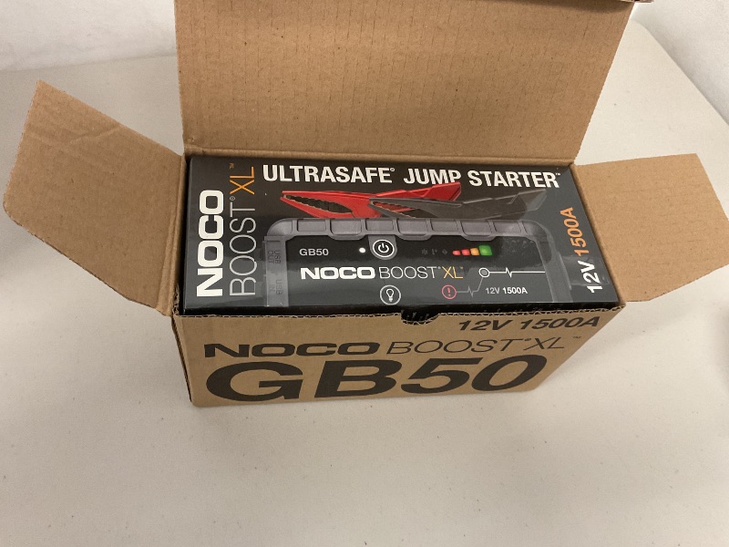 Photo 1 of NOCO Boost GB50: 1500A UltraSafe Jump Starter – 12V Lithium Battery Booster Pack, Portable Jump Box, Power Bank & Jumper Cables - for 7.0L Gas and 4.5L Diesel Engines
