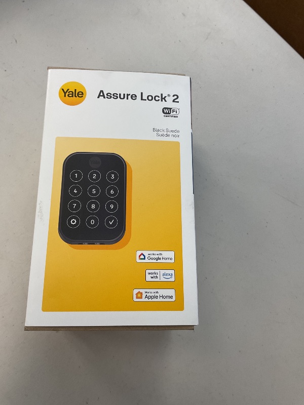 Photo 1 of Yale Assure Lock 2 Deadbolt, Black Suede Smart Keyless Entry Door Lock with Wi-Fi Connected Keypad for Code Entry and Remote Access, YRD450-WF1-BSP