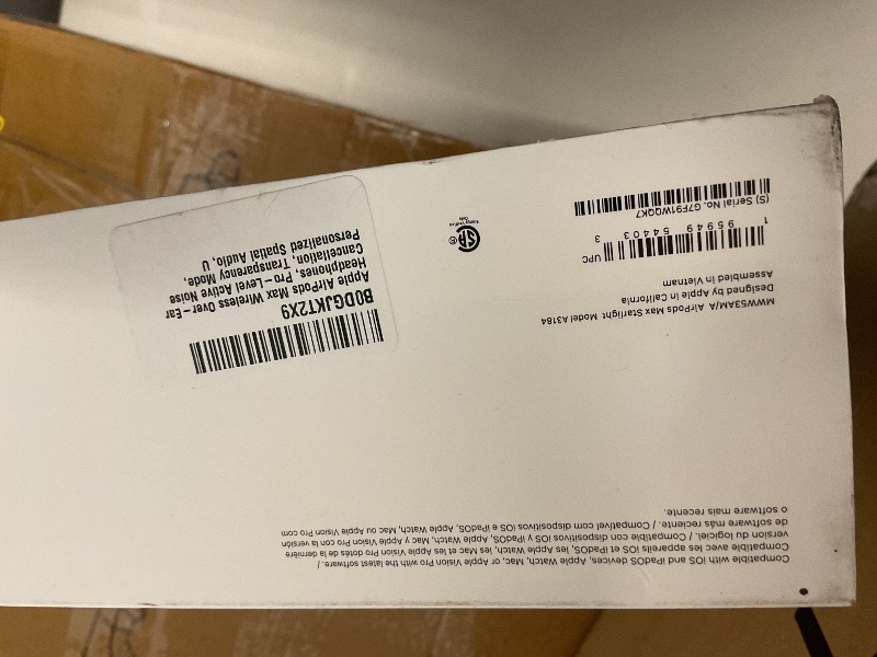 Photo 1 of Apple AirPods Max Wireless Over-Ear Headphones, Pro-Level Active Noise Cancellation, Transparency Mode, Personalized Spatial Audio, USB-C Charging, Bluetooth Headphones for iPhone - Starlight