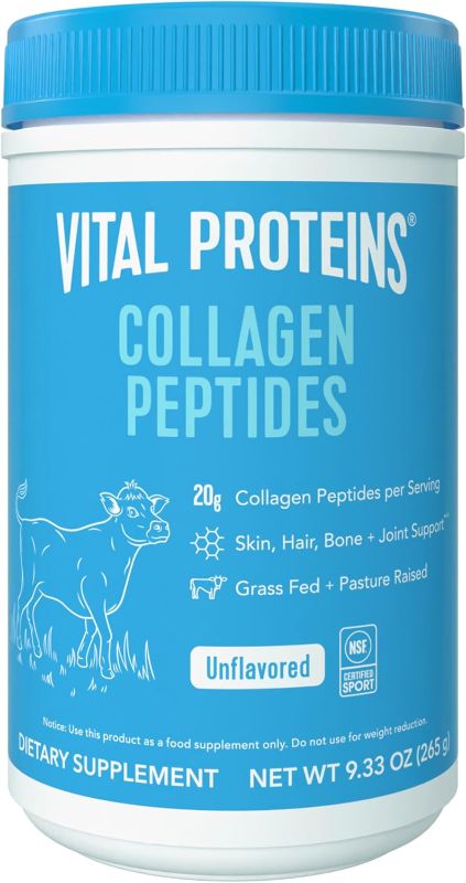 Photo 1 of Vital Proteins Collagen Peptides Powder - Supports Hair, Nail, Skin, Bone & Joint Health, Unflavored, Collagen Protein 9.33 OZ