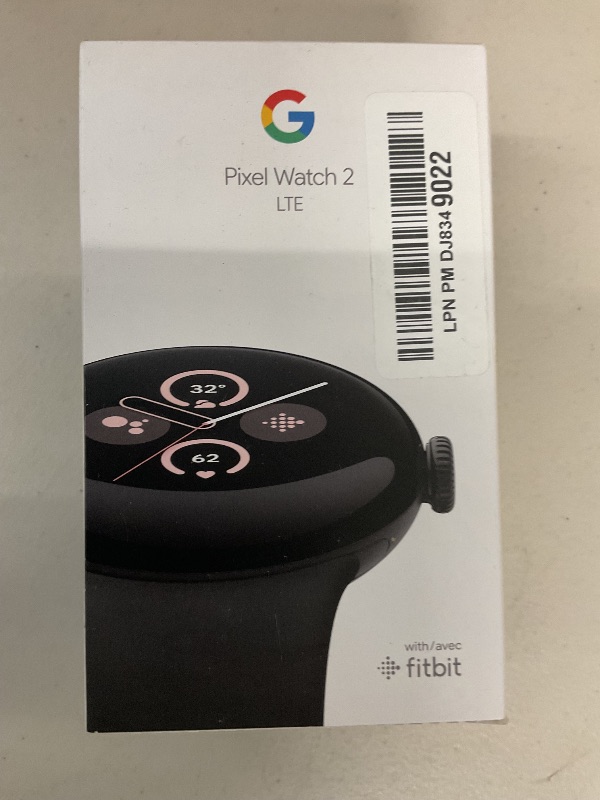 Photo 1 of Google Pixel Watch 2 (Previous Model) with the Best of Fitbit - Heart Rate Tracking, Stress Management, Safety Features - Android Smartwatch - Matte Black Aluminum Case - Obsidian Active Band - LTE