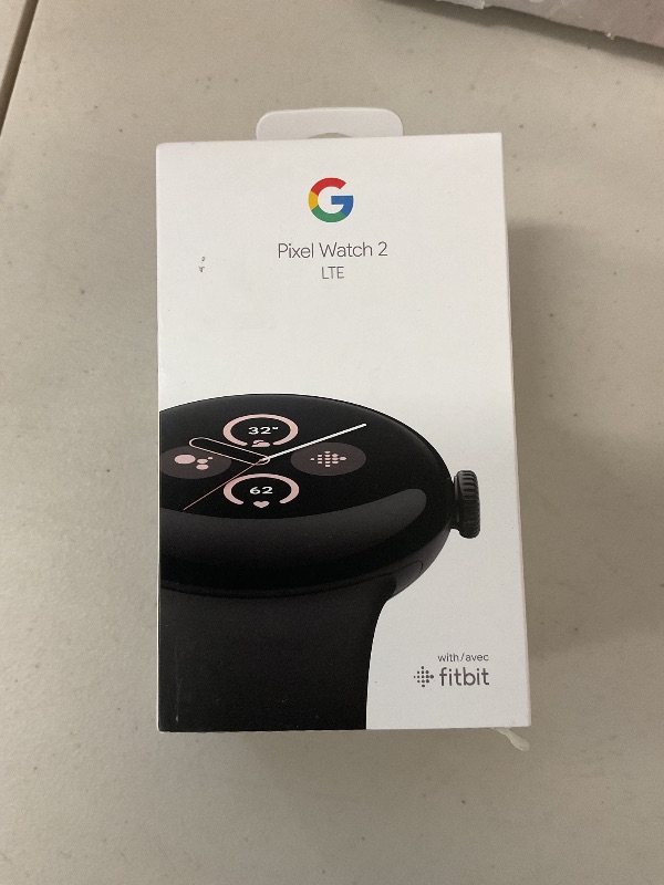 Photo 1 of Google Pixel Watch 2 (Previous Model) with the Best of Fitbit - Heart Rate Tracking, Stress Management, Safety Features - Android Smartwatch - Matte Black Aluminum Case - Obsidian Active Band - LTE