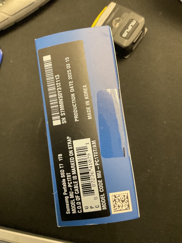 Photo 1 of Samsung T7 Portable SSD, 1TB External Solid State Drive, Speeds Up to 1,050MB/s, USB 3.2 Gen 2, Reliable Storage for Gaming, Students, Professionals, MU-PC1T0T/AM, Gray