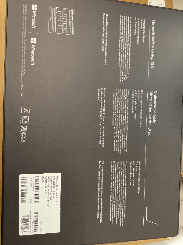Photo 1 of Microsoft Surface Laptop (2024), Windows 11 Copilot+ PC, 13.8" Touchscreen Display, Snapdragon X Plus (10 core), 16GB RAM, 512GB SSD Storage, Black