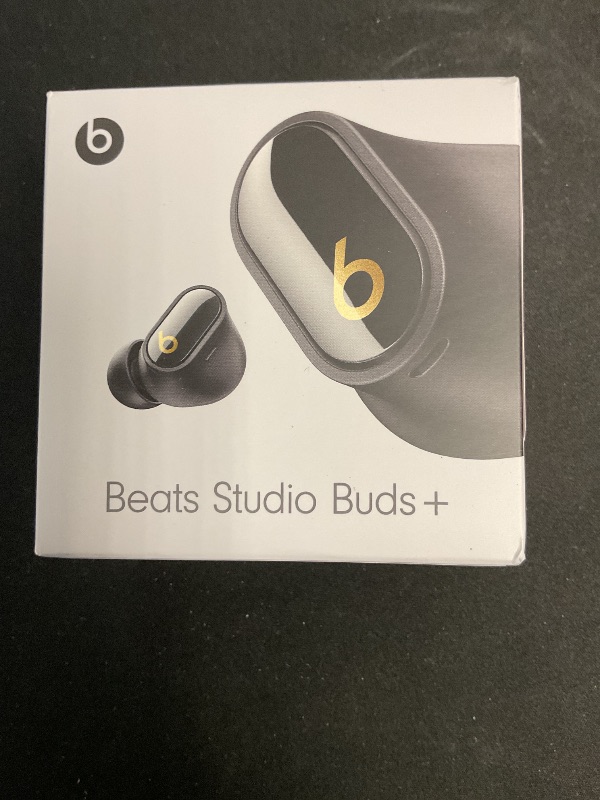Photo 1 of Beats Studio Buds + | True Wireless Noise Cancelling Earbuds, Enhanced Apple & Android Compatibility, Built-in Microphone, Sweat Resistant Bluetooth Headphones, Spatial Audio - Black/Gold