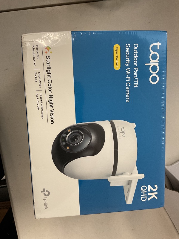 Photo 1 of TP-Link Tapo 2K QHD Outdoor Pan/Tilt Wi-Fi Security Camera, 360° View, Motion Tracking, Color Night Vision, Free Person/Vehicle/Motion Detection, Cloud & SD Card Storage, 24/7 Recording, Tapo C520WS…