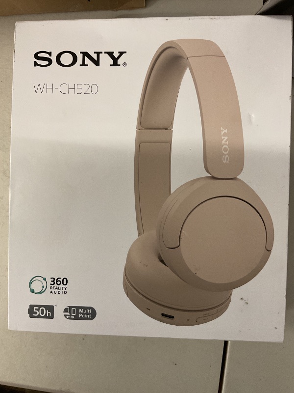 Photo 1 of Sony WH-CH520 Wireless Headphones Bluetooth On-Ear Headset with Microphone and up to 50 Hours Battery Life with Quick Charging