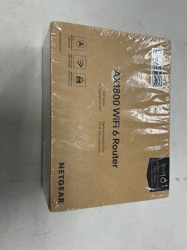 Photo 1 of NETGEAR 4-Stream 6 Router (R6700AXS) – with 1-Year Armor Cybersecurity Subscription - AX1800 Wireless Speed (Up to 1.8 Gbps) | Coverage up to 1,500 sq. ft., 20+ devices, AX WiFi 6 w/ 1yr Security