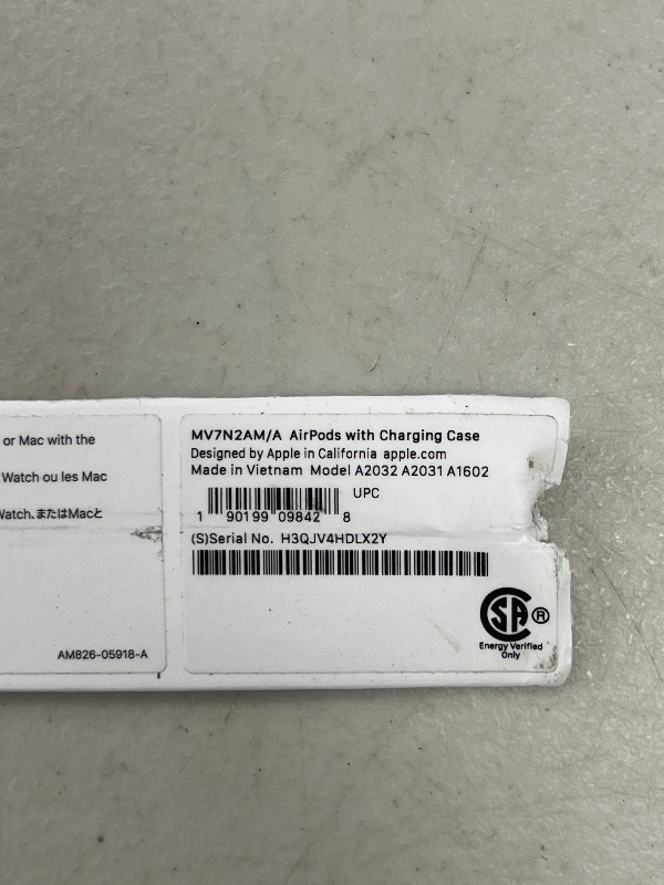 Photo 1 of Apple AirPods Wireless Ear Buds, Bluetooth Headphones with Lightning Charging Case Included, Over 24 Hours of Battery Life, Effortless Setup for iPhone