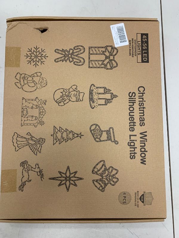 Photo 1 of 16" Christmas Window Silhouette Lights Decorations - 4 Pack Christmas Lighted Gift Boxes- Used for Holiday Christmas Trees, Wall, Fireplaces, Interior and Exterior Door and Window Decorations