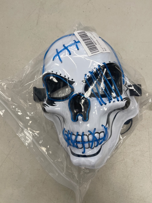 Photo 1 of OceanWings Halloween LED Mask with Gloves Light up Costumes Scary Mask for Party Supplies Favor(Blue&Gloves)