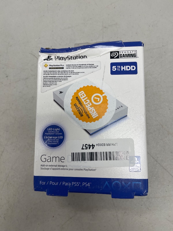 Photo 1 of Seagate Game Drive for PS5 5TB External HDD - USB 3.0, Officially Licensed, Blue LED (STLV5000100)