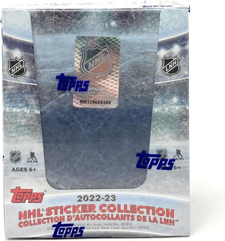 Photo 1 of 2022/23 Topps NHL Hockey Sticker Collection box (50 pks/bx, BOX ONLY, ALBUMS SOLD SEPARATELY)