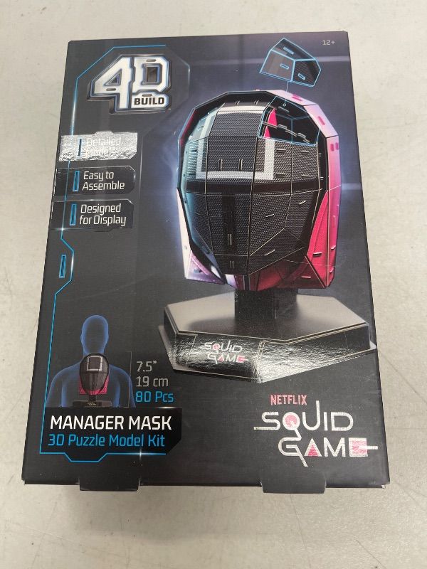 Photo 1 of 4D Build, Squid Game Manager Mask 3D Model Kit, Squid Game Collectibles & Desk Décor, Adult Building Toys, 3D Puzzles for Adults & Teens, 80 Pieces, for Ages 12 & Up