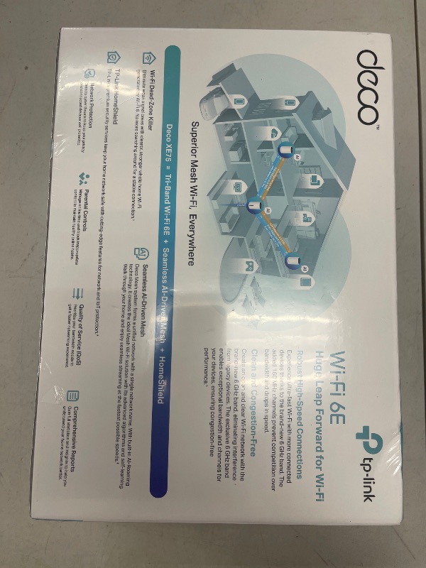 Photo 1 of TP-Link ???? XE75 AXE5400 Tri-Band WiFi 6E Mesh System - Wi-Fi up to 7200 Sq.Ft, Engadget Rated Best Mesh For Most People, Replaces WiFi Router and Extender, AI-Driven Mesh New 6GHz Band, 3-Pack