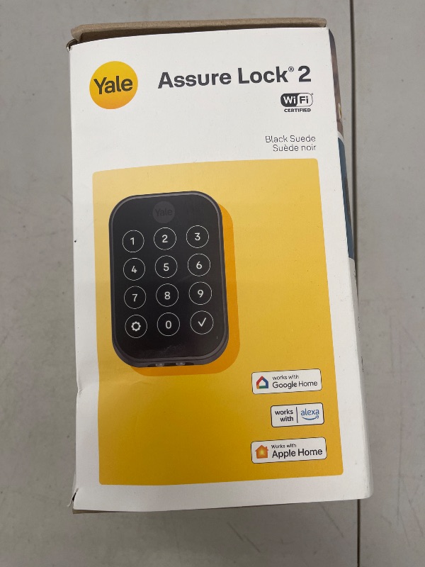 Photo 1 of Yale Assure Lock 2 Deadbolt, Black Suede Smart Keyless Entry Door Lock with Wi-Fi Connected Keypad for Code Entry and Remote Access, YRD450-WF1-BSP