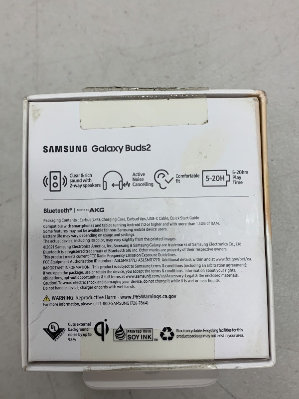 Photo 1 of SAMSUNG Galaxy Buds 2 True Wireless Bluetooth Earbuds, Noise Cancelling, Comfort Fit In Ear, Auto Switch Audio, Long Battery Life, Touch Control, Graphite