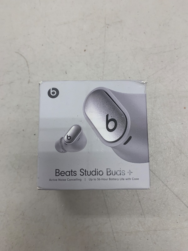 Photo 1 of Beats Studio Buds + | True Wireless Noise Cancelling Earbuds, Enhanced Apple & Android Compatibility, Built-in Microphone, Sweat Resistant Bluetooth Headphones, Spatial Audio - Cosmic Silver