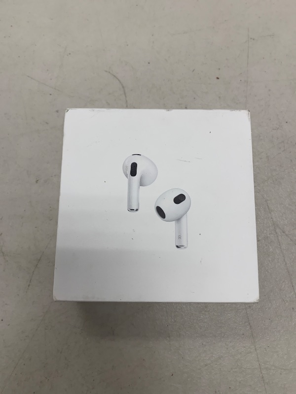 Photo 1 of Apple AirPods (3rd Generation) Wireless Earbuds with MagSafe Charging Case. Spatial Audio, Sweat and Water Resistant, Up to 30 Hours of Battery Life. Bluetooth Headphones for iPhone