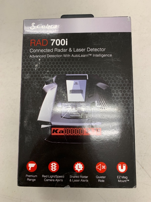 Photo 1 of Cobra RAD 700i Laser Radar Detector - Premium Detection Range, AutoLearn Intelligence, Advanced Filtering Software, Apple CarPlay and Android Auto Compatible, Laser Eye Front and Rear Detection