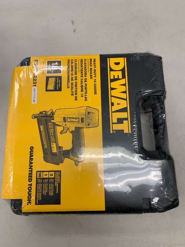 Photo 1 of DEWALT Brad Nailer Kit, 18GA, 5/8-Inch to 2-Inch, Pneumatic (DWFP12231)