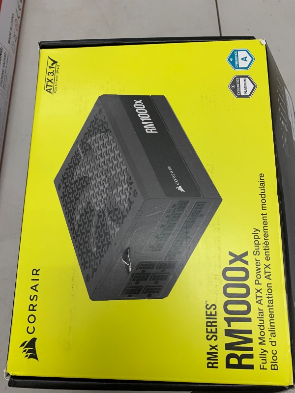 Photo 1 of CORSAIR RM1000x Fully Modular Low-Noise ATX Power Supply – ATX 3.1 Compliant – PCIe 5.1 Support – Cybenetics Gold Efficiency – Native 12V-2x6 Connector – Black