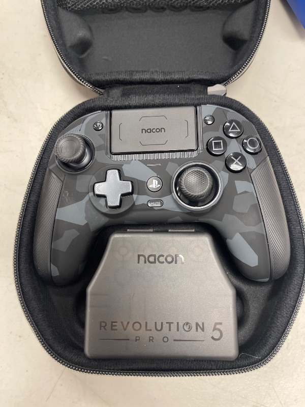 Photo 1 of SEE NOTES PICTURES NACON Revolution 5 Pro Officially Licensed PlayStation Wireless Gaming Controller for PS5 / PS4 / PC - Hall Effect, Trigger Stops, Mappable Buttons, Bluetooth Audio - Triple Black
