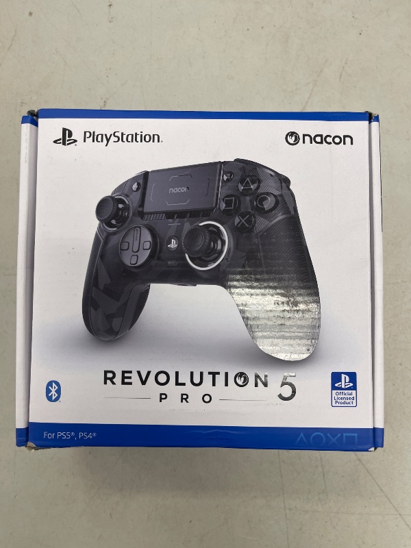 Photo 1 of SEE NOTES PICTURES NACON Revolution 5 Pro Officially Licensed PlayStation Wireless Gaming Controller for PS5 / PS4 / PC - Hall Effect, Trigger Stops, Mappable Buttons, Bluetooth Audio - Triple Black
