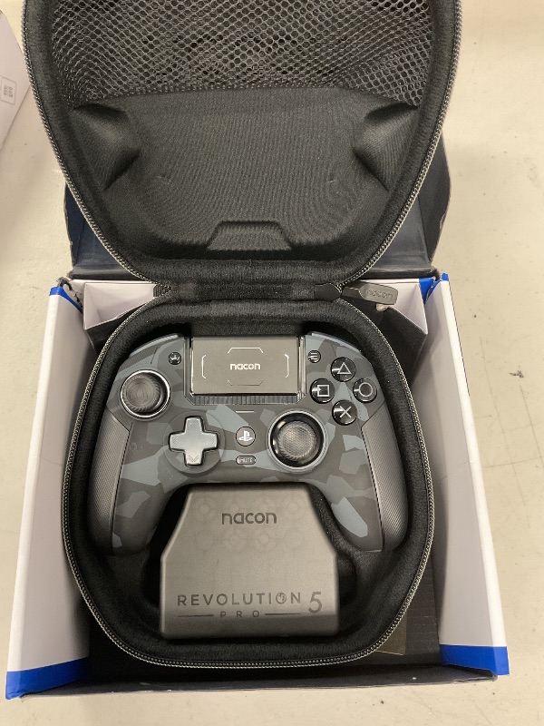 Photo 1 of SEE NOTES PICTURES NACON Revolution 5 Pro Officially Licensed PlayStation Wireless Gaming Controller for PS5 / PS4 / PC - Hall Effect, Trigger Stops, Mappable Buttons, Bluetooth Audio - Triple Black
