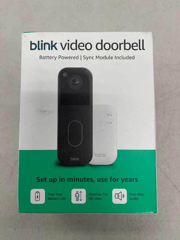 Photo 1 of Blink Video Doorbell (newest model) – Head-to-toe HD view, two-year battery life, and simple setup. Sync Module Core included – System (Black)