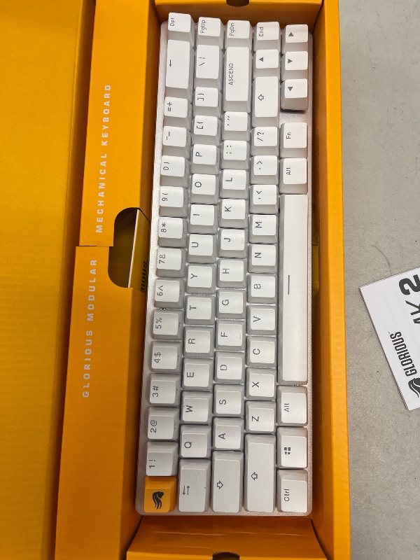 Photo 1 of Glorious Gaming GMMK 2-65 Percent Keyboard - White Custom Layout - Compact Low-Profile - Hotswap w/Cherry Mx Style Switches - Incl. Double Shot Keycaps & Linear Switches