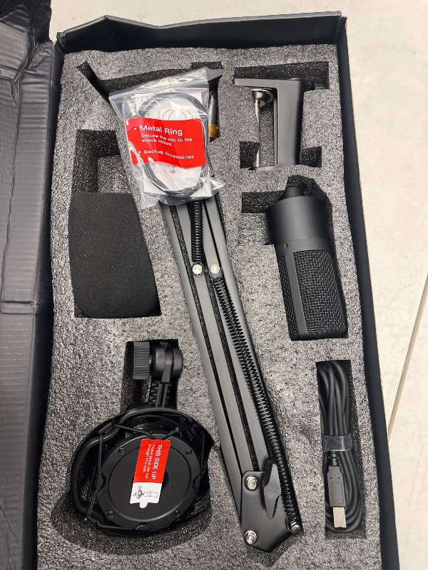 Photo 1 of FIFINE Studio Condenser USB Microphone Computer PC Microphone Kit with Adjustable Boom Arm Stand Shock Mount for Instruments Voice Overs Recording Podcasting YouTube Vocal Gaming Streaming-T669
