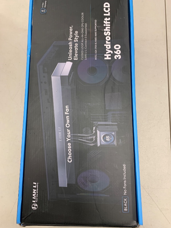 Photo 1 of LIANLI LL-HS-LCD-360-N-BK Simple Water Cooling Kit, Fanless Model, HydroShift LCD 360 No Fan Black Side Mount Design, 2.88" Screen, IPS LCD